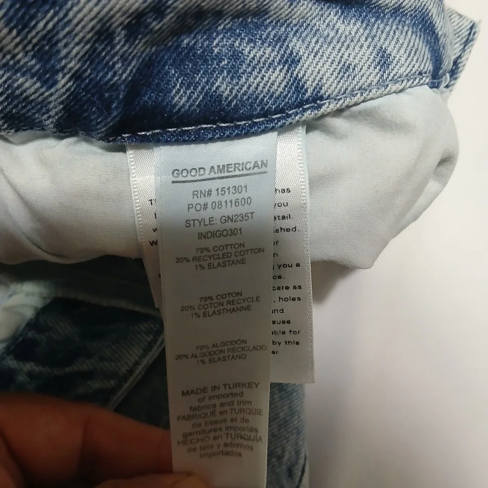 Good American Good Straight‎ Light Acid Wash Jeans GN235T Size 6 28 Womens - Picture 7 of 8